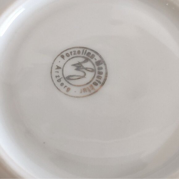 Arzberg Bavaria Porcelain Morburg a.d. Lahn Germany Demitasse Teacup Saucer Gold - Picture 10 of 13